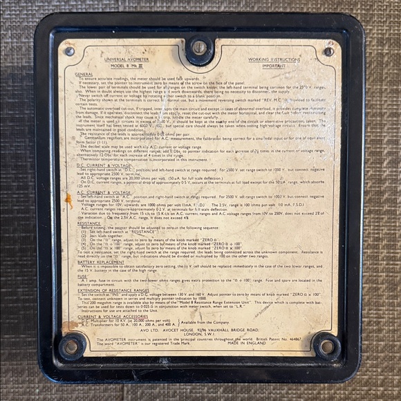 Vintage Universal Avometer Model 8 MK III - Iconic British Multimeter - Picture 3 of 6